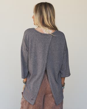 The Nest Callie Split Back Top - Black XL / Black