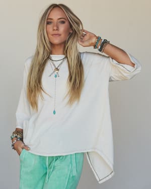 The Nest Callie Split Back Top - Natural XL / Natural