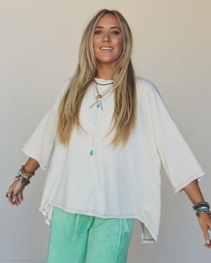 The Nest Callie Split Back Top - Natural XL / Natural