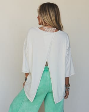 The Nest Callie Split Back Top - Natural XL / Natural