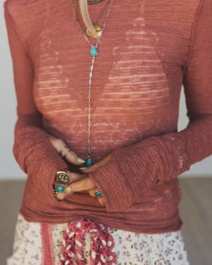 The Nest Pushing Daisies Long Sleeve Top - Cedarwood XL / Cedarwood