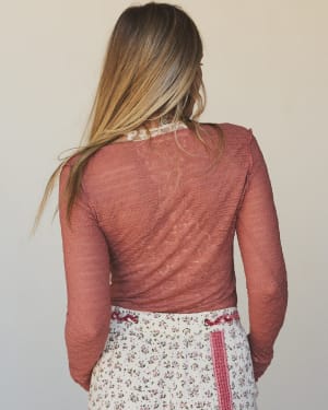 The Nest Pushing Daisies Long Sleeve Top - Cedarwood XL / Cedarwood