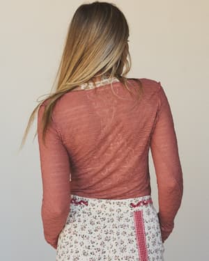 The Nest Pushing Daisies Long Sleeve Top - Cedarwood XL / Cedarwood