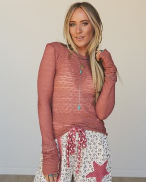 The Nest Pushing Daisies Long Sleeve Top - Cedarwood XL / Cedarwood