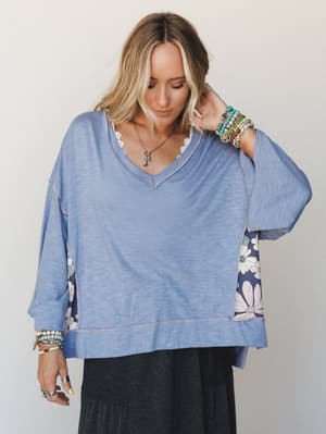 The Nest Soft Bloom Top: Denim