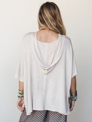 The Nest Raquel Hooded Poncho - Oatmeal M / Oatmeal