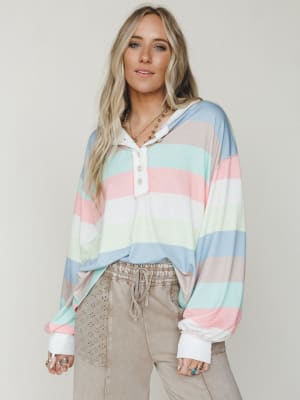 The Nest Striped Darlin Long Sleeve Top - Multi XL / Multi