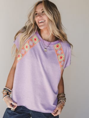 The Nest Crochet Casual Top: undefined