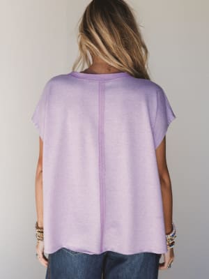 The Nest Crochet Casual Top - Lavender XL / Lavender