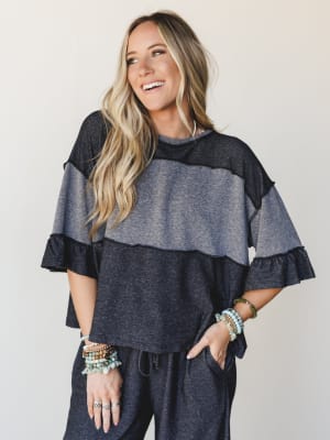 The Nest Soft Horizon Top - Black L / Black