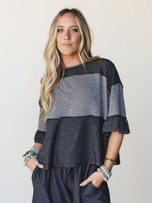 The Nest Soft Horizon Top - Black L / Black