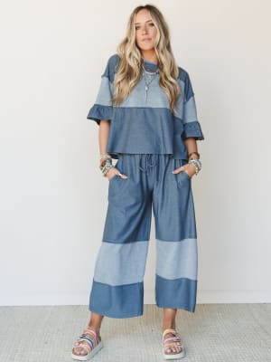 The Nest Soft Horizon Top - Teal L / Teal