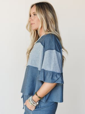 The Nest Soft Horizon Top - Teal L / Teal
