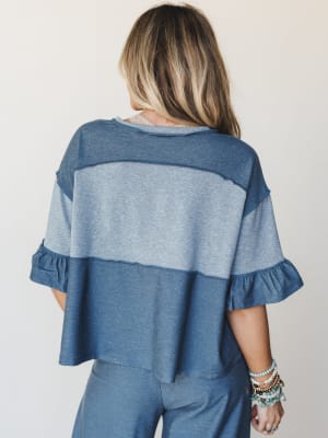 The Nest Soft Horizon Top - Teal L / Teal