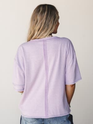 The Nest Katie V Neck Tee - Lavender S / Lavender