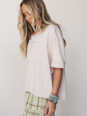 The Nest Katie V Neck Tee - Taupe M / Taupe