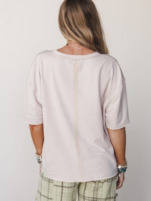 The Nest Katie V Neck Tee - Taupe M / Taupe