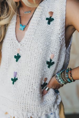 Drifting Blooms Crochet Top: undefined