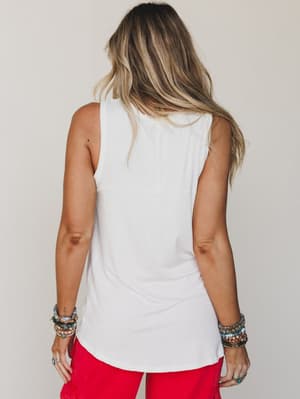 The Nest Shelli Scoop Neck Tank Top - Ivory XL / Ivory