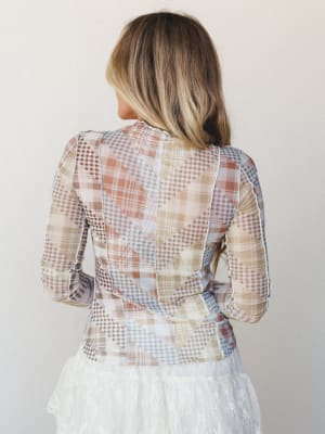 Mixed Print Layering Top - Warm Beige L / Warm Beige