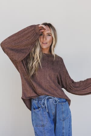 sweet-heart-balloon-sleeve-knit-sweater-choco/Choco