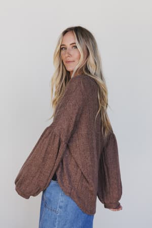 sweet-heart-balloon-sleeve-knit-sweater-choco/Choco