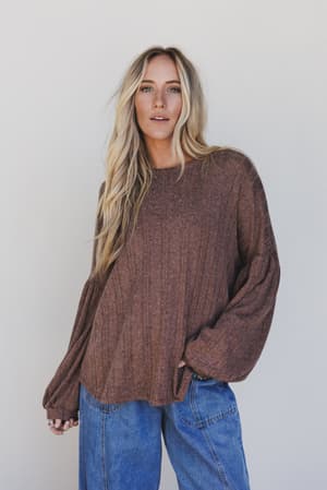 sweet-heart-balloon-sleeve-knit-sweater-choco/Choco