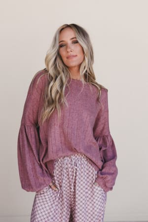 The Nest Sweet Heart Balloon Sleeve Knit Sweater: undefined