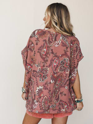 The Nest Moon Glow Texture Knit Top - Clay XL / Clay