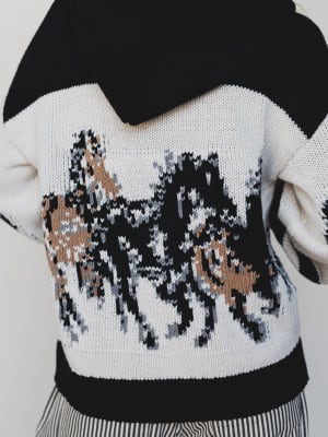 Wild Horses Cardigan  - Black/Grey L / Black/Grey