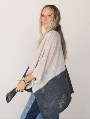 The Nest Bold Horizon Top - Beige Black S / Beige Black