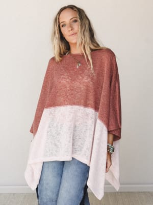 The Nest Bold Horizon Top - Rust Pink S / Rust Pink