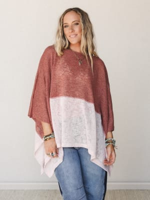 The Nest Bold Horizon Top - Rust Pink S / Rust Pink