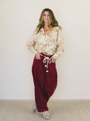 Kiss The Horizon Floral Top - Mustard L / Mustard