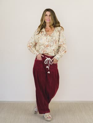 Kiss The Horizon Floral Top - Mustard L / Mustard