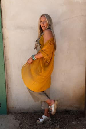 marie-lace-trim-kimono-mustard/Mustard