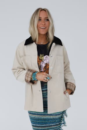 leni-plaid-corduroy-coat-beige/Beige