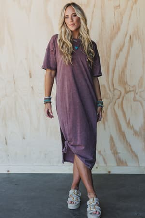 earth-ease-tee-dress-chocolate/Brown
