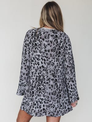 Catwalk Mini Dress  - Grey Leopard L / Grey Leopard