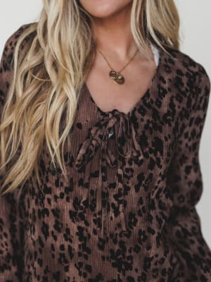 Catwalk Mini Dress  - Mocha Leopard L / Mocha Leopard