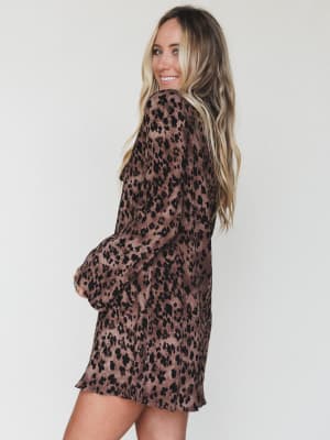 Catwalk Mini Dress - Mocha Leopard L / Mocha Leopard