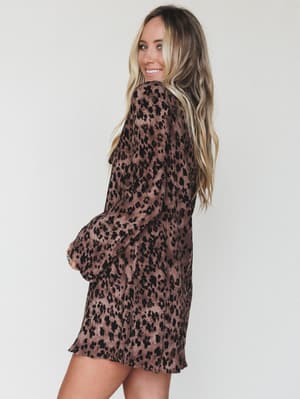 Catwalk Mini Dress - Mocha Leopard L / Mocha Leopard