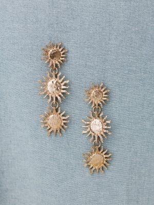Three Suns Earrings - Gold OS / Gold