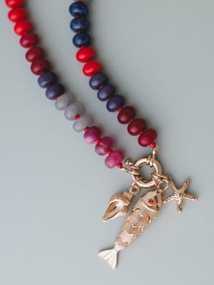 Ocean Trove Necklace - Red OS / Red