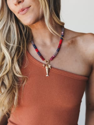 Ocean Trove Necklace - Red OS / Red