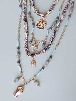 Sunshine and Sunrise Layered Necklace - Multi OS / Multi