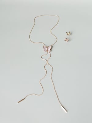 Butterfly Kisses Necklace & Earring Set: undefined