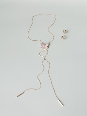 Butterfly Kisses Necklace & Earring Set: undefined