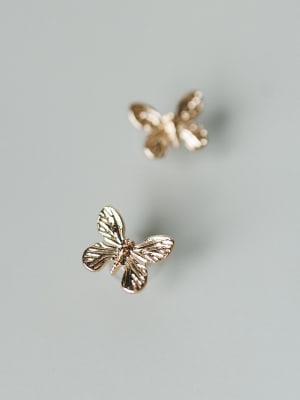 Butterfly Kisses Necklace - Gold Clear OS / Gold Clear