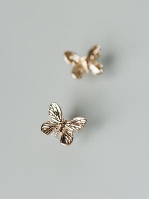 Butterfly Kisses Necklace - Gold Clear OS / Gold Clear